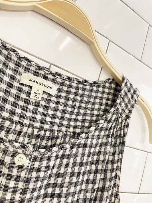 max studio tiered picnic plaid midi dress - good market thrift store