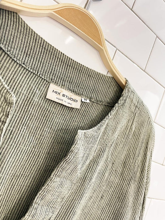 vintage 90s mix studio linen blend shirt | made in USA - good market thrift store