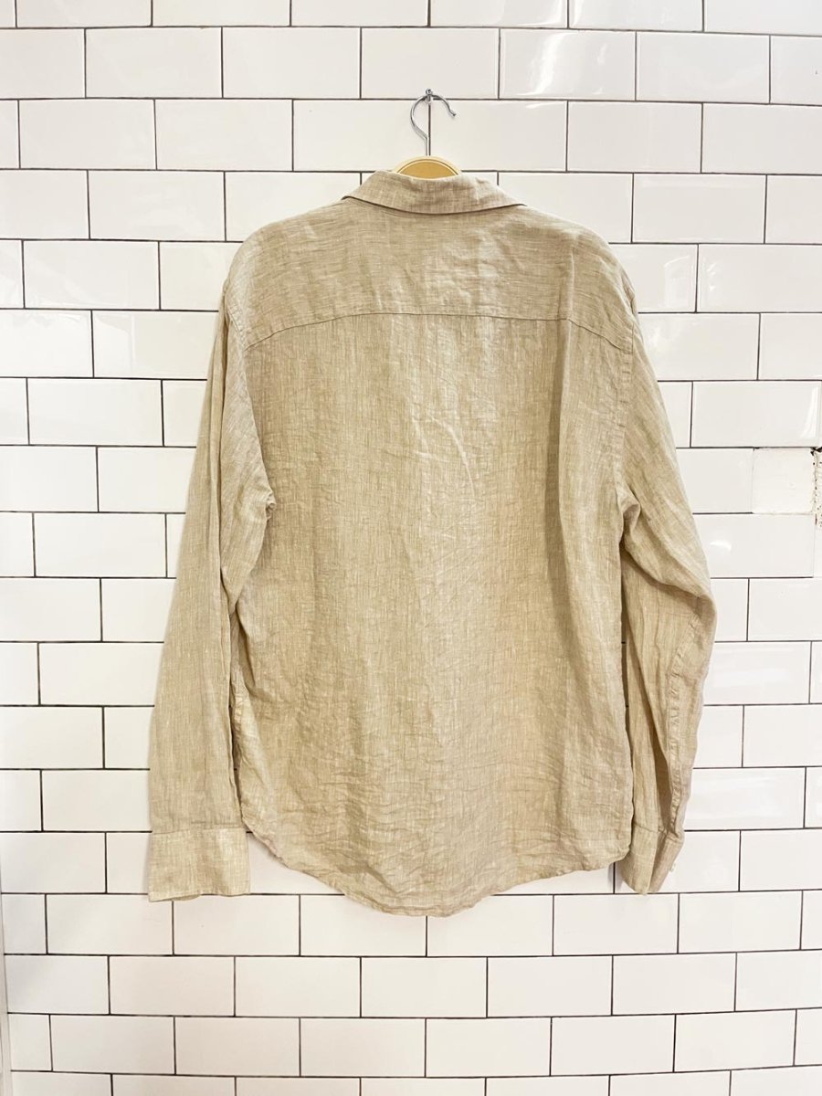 blue coast linen shirt - good market thrift store