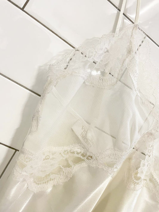 vintage 90s victoria's secret lace top satin cami mini dress - good market thrift store