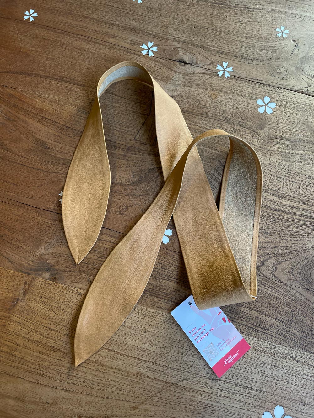 vintage leather tie waist belt