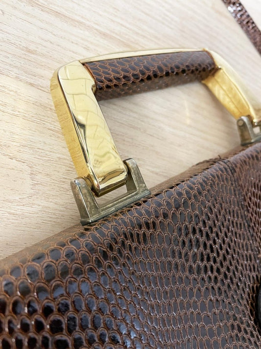 vintage ri remo italy leather briefcase shoulder bag - good market thrift store