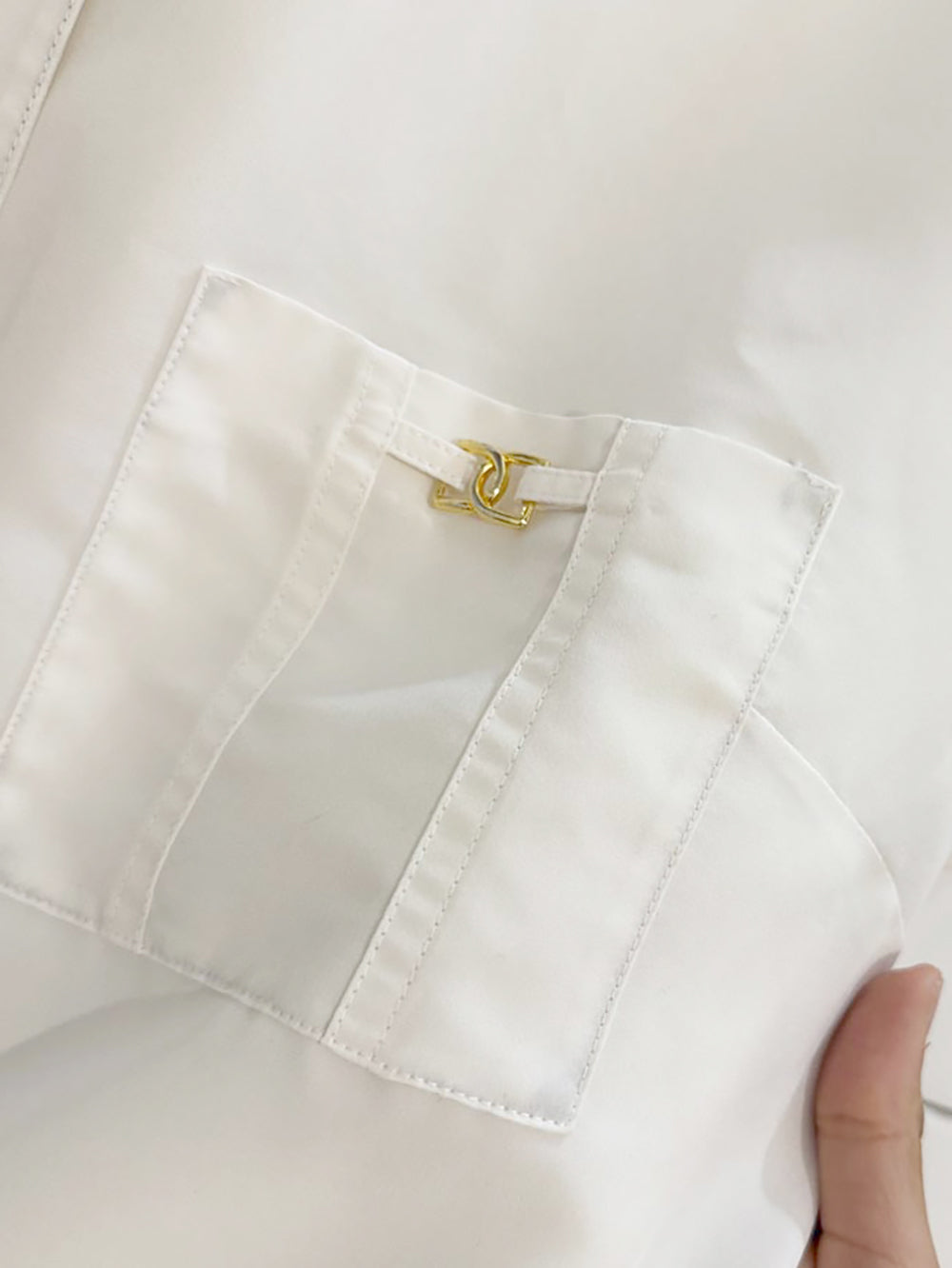 vintage la redoute gold button poly blouse