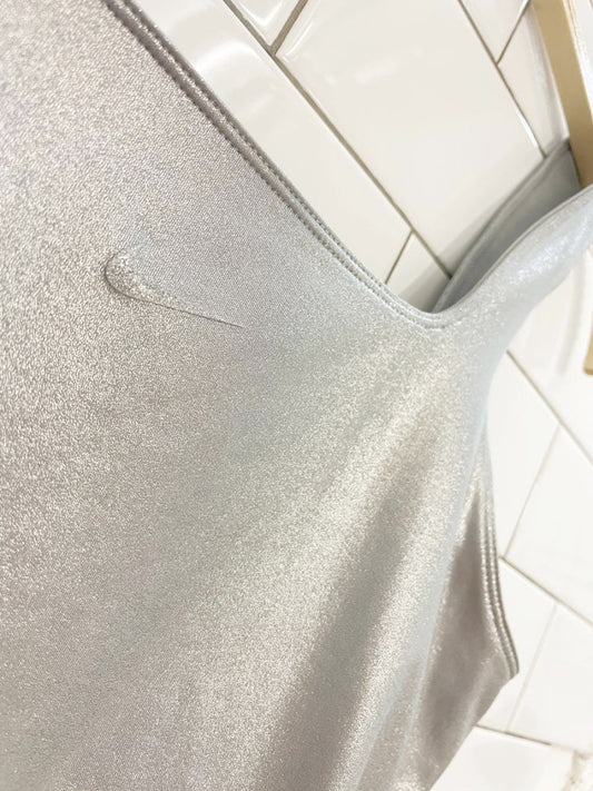 nike icon clash silver metallic training bodysuit - good market thrift store
