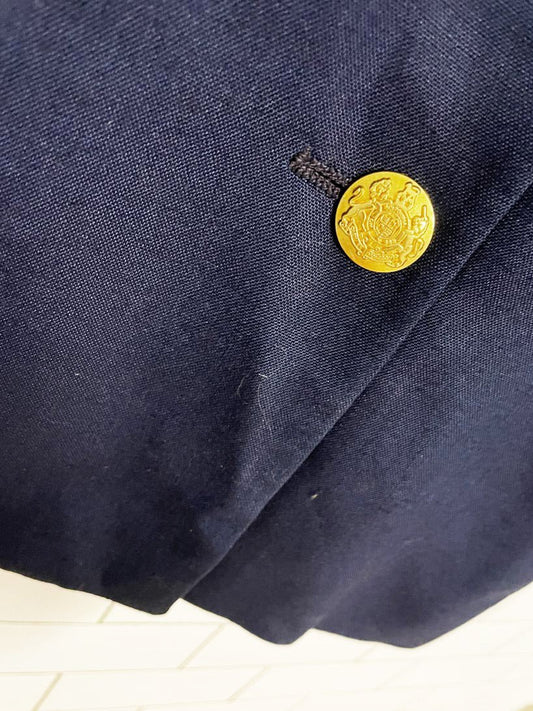 vintage 00s talbots linen - blend nautical button blazer | made in USA - good market thrift store