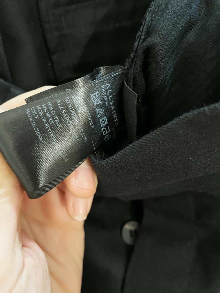 all saints wool blend pleated tapered trouser - good market thrift store