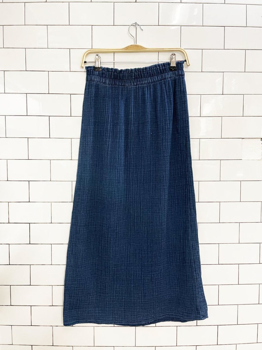 gauze cotton salt - washed blue midi skirt - good market thrift store
