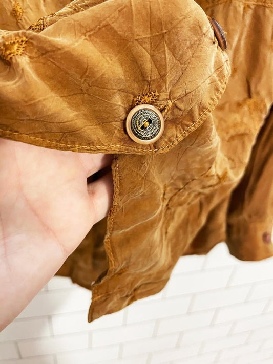 vintage 90s action wear USA embroidered vest oversized shirt - good market thrift store