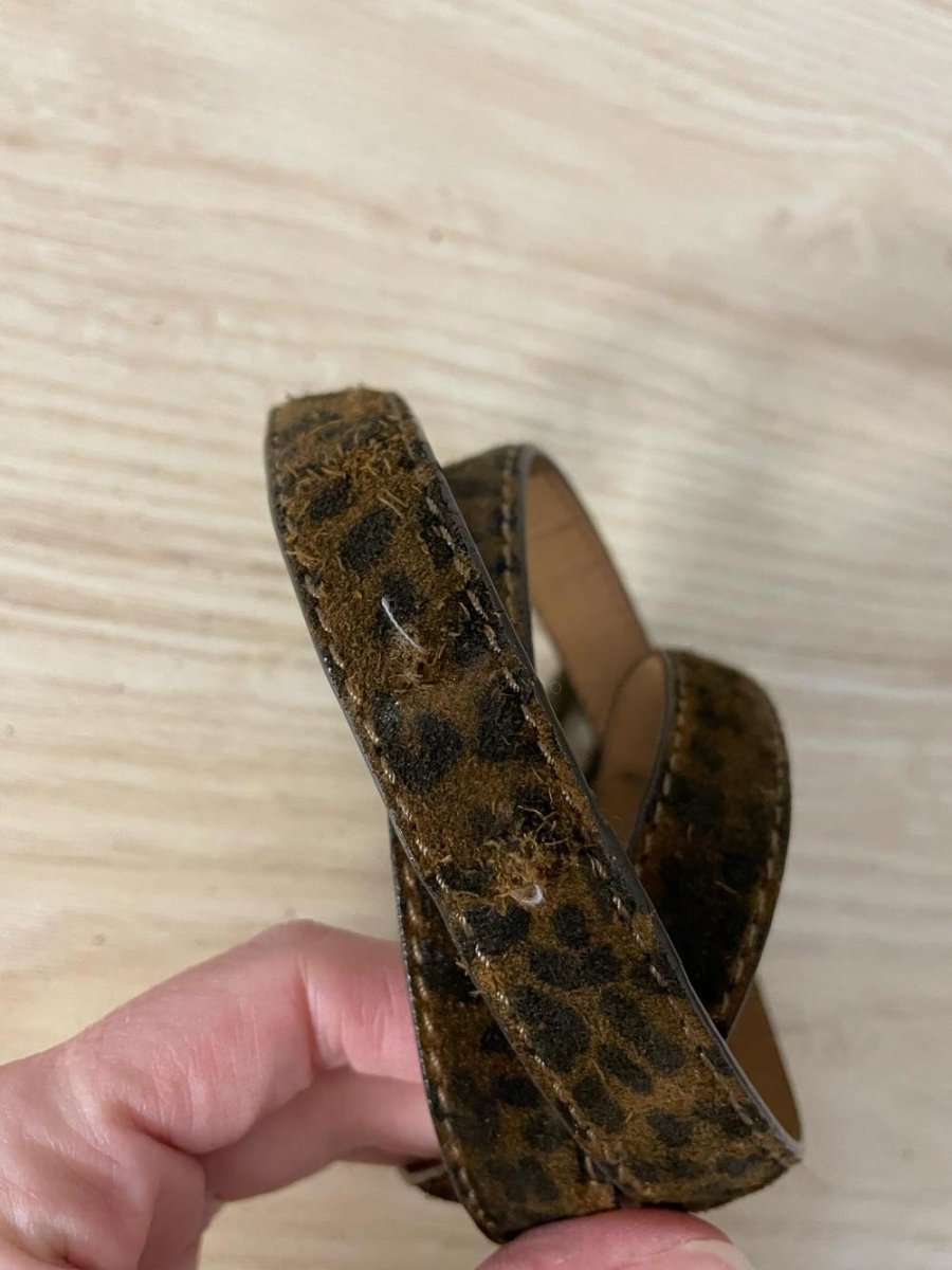 animal printed suede leather belt - good market thrift store