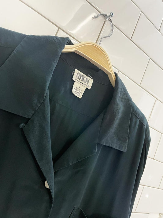 vintage 90s charori paris italy silk blouse - good market thrift store