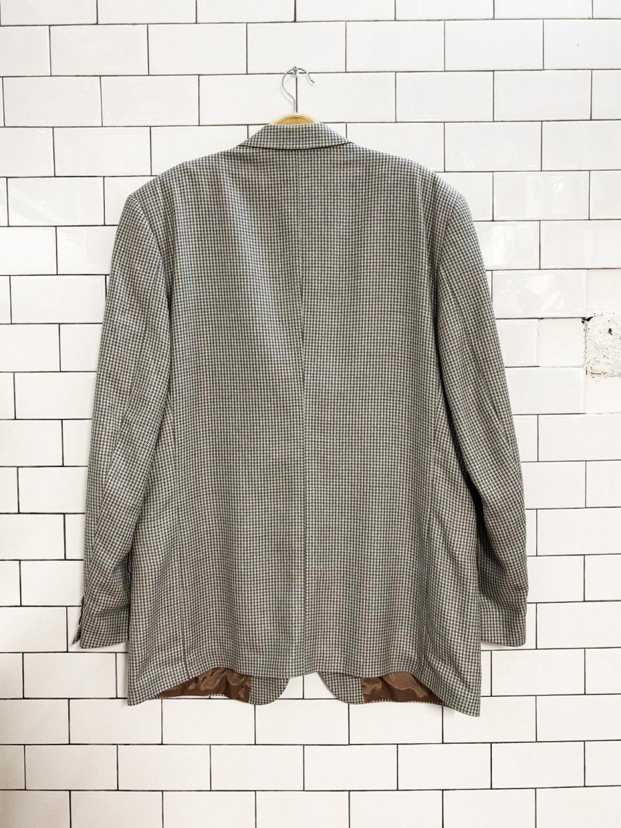 vintage charter collection moon houndstooth silk - wool blazer | woven in england - good market thrift store