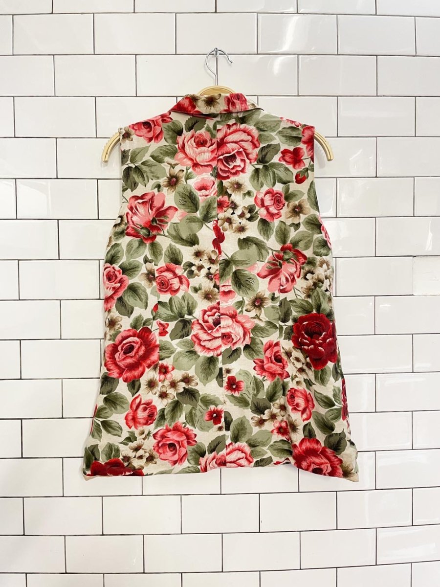 vintage 90s braemar floral linen vest top - good market thrift store