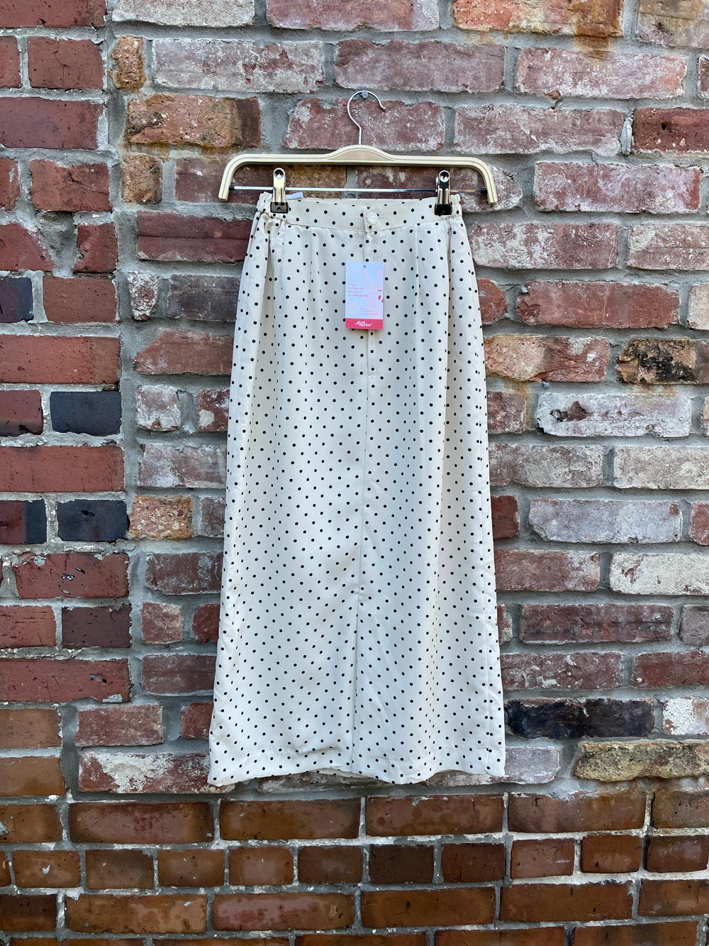 vintage polka dot midi skirt