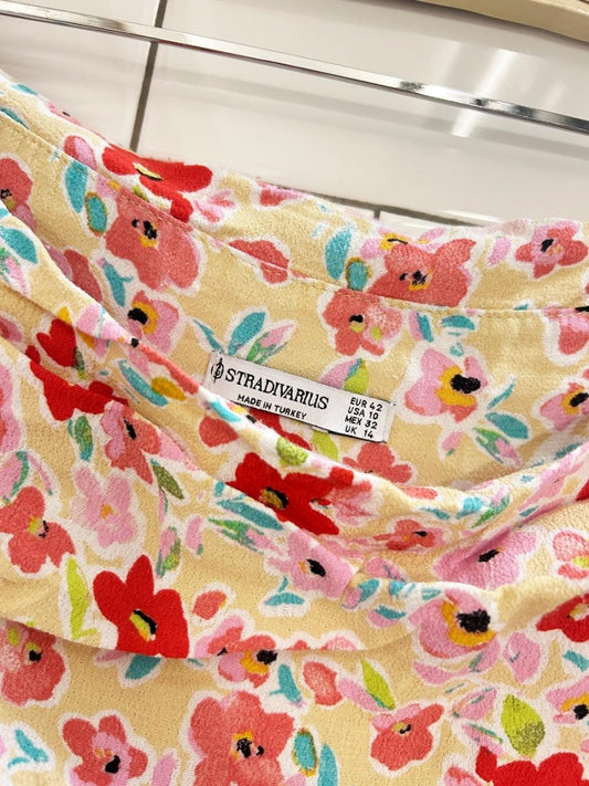 stradivarius floral ruched mini skirt - good market thrift store