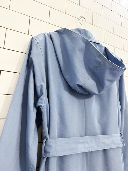 vintage 90s sears tradition hooded - belted trench coat - good market thrift store