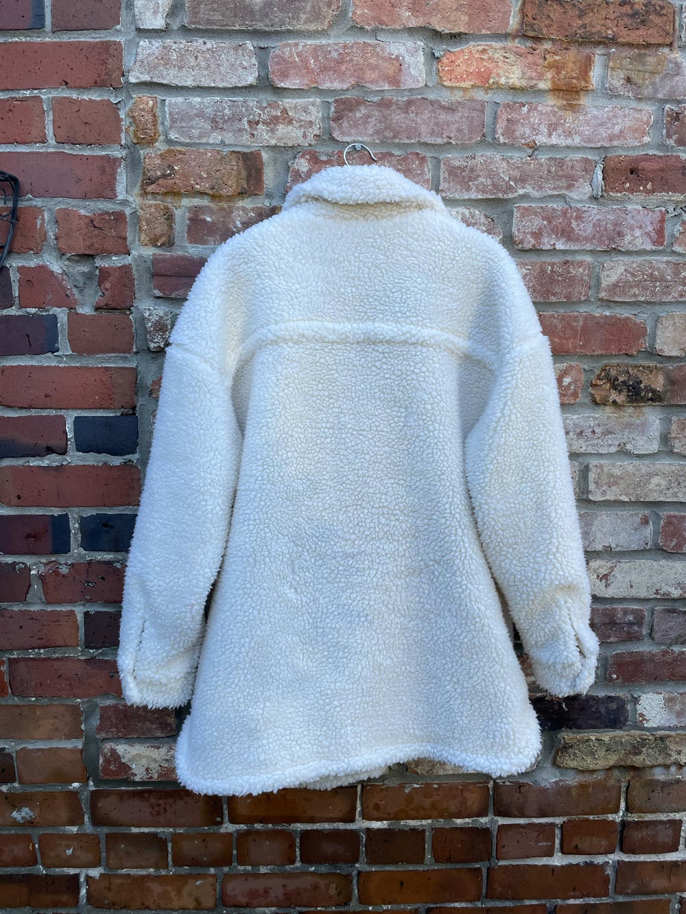 garage cream oversized teddy coat