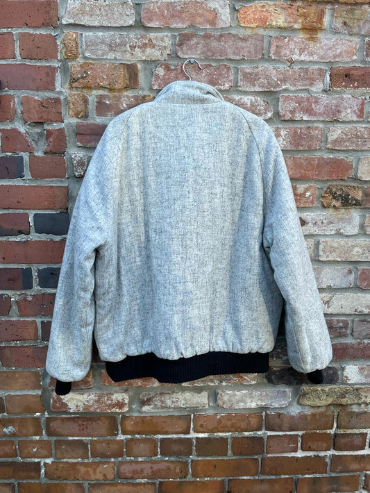 vintage made in usa wool quilted bomber jacket