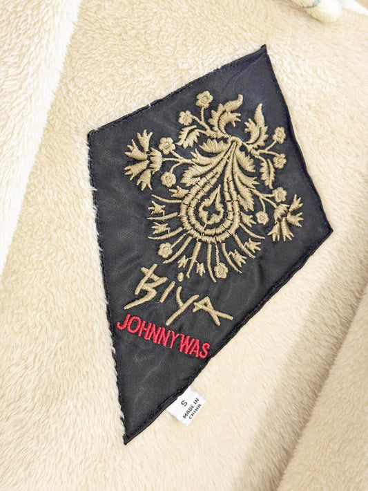 johnny was felix floral plush hooded open cardigan jacket | biya