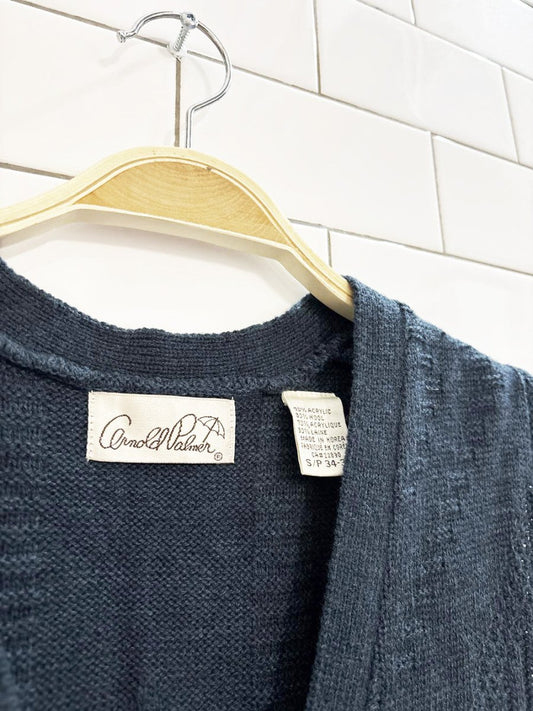 vintage 90s arnold palmer wool - blend 3d knit sweater vest - good market thrift store