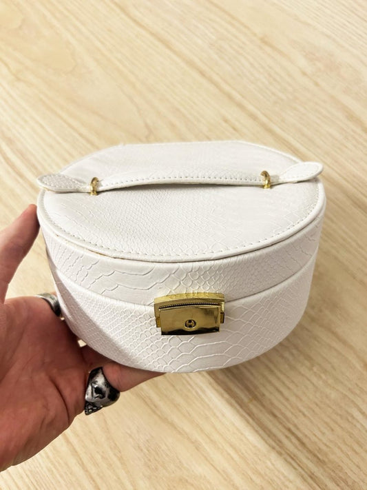 vintage 90s sears leather lockable make up box - good market thrift store