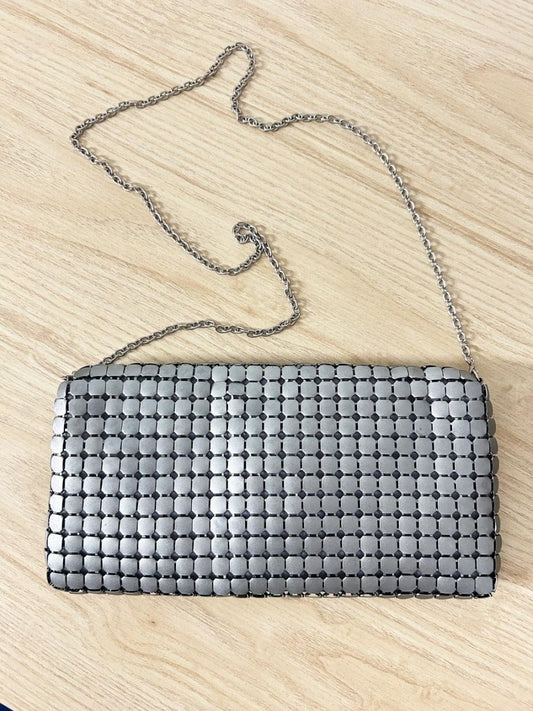 vintage 00s mia deluca metal link crossbody bag - good market thrift store