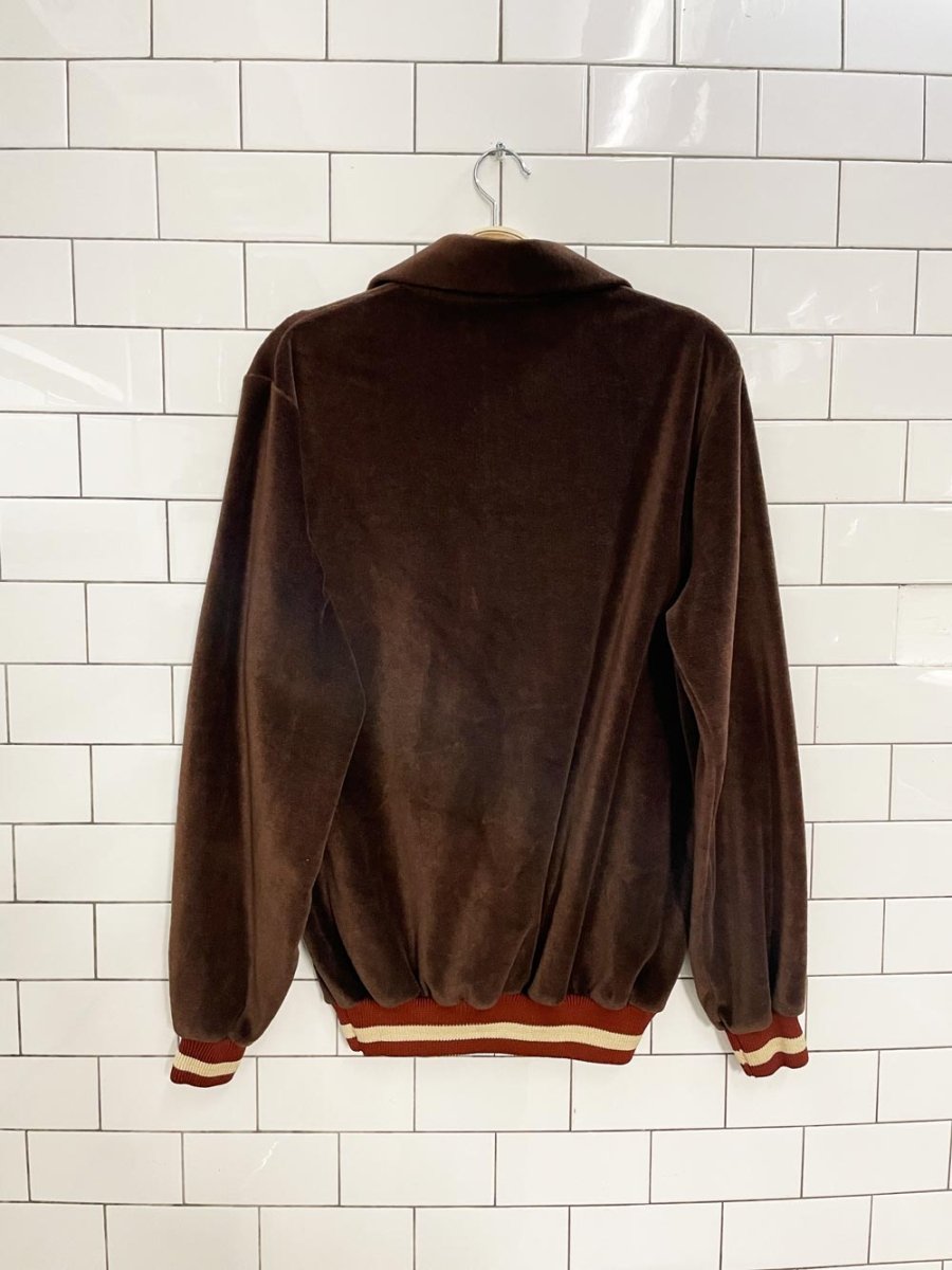 vintage 70s fabrini retro velour quarter zip - good market thrift store