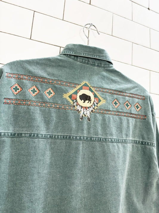 vintage 90s coldwater creek western buffalo shirt - good market thrift store