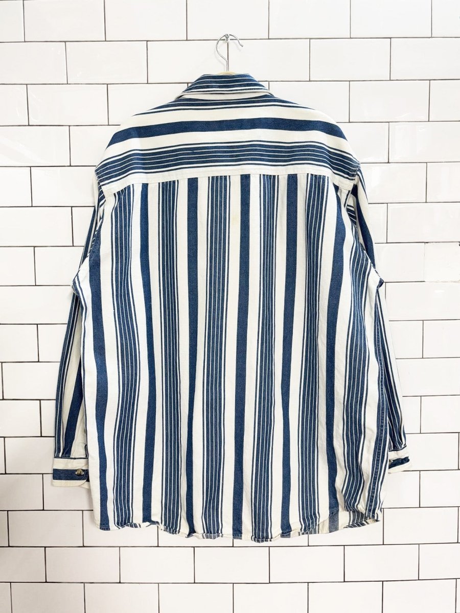 vintage 90s cherokee denim striped shirt - good market thrift store