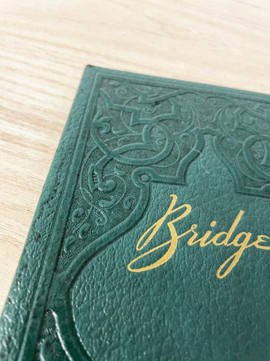 vintage tooled leather bridge score book | made in USA - good market thrift store