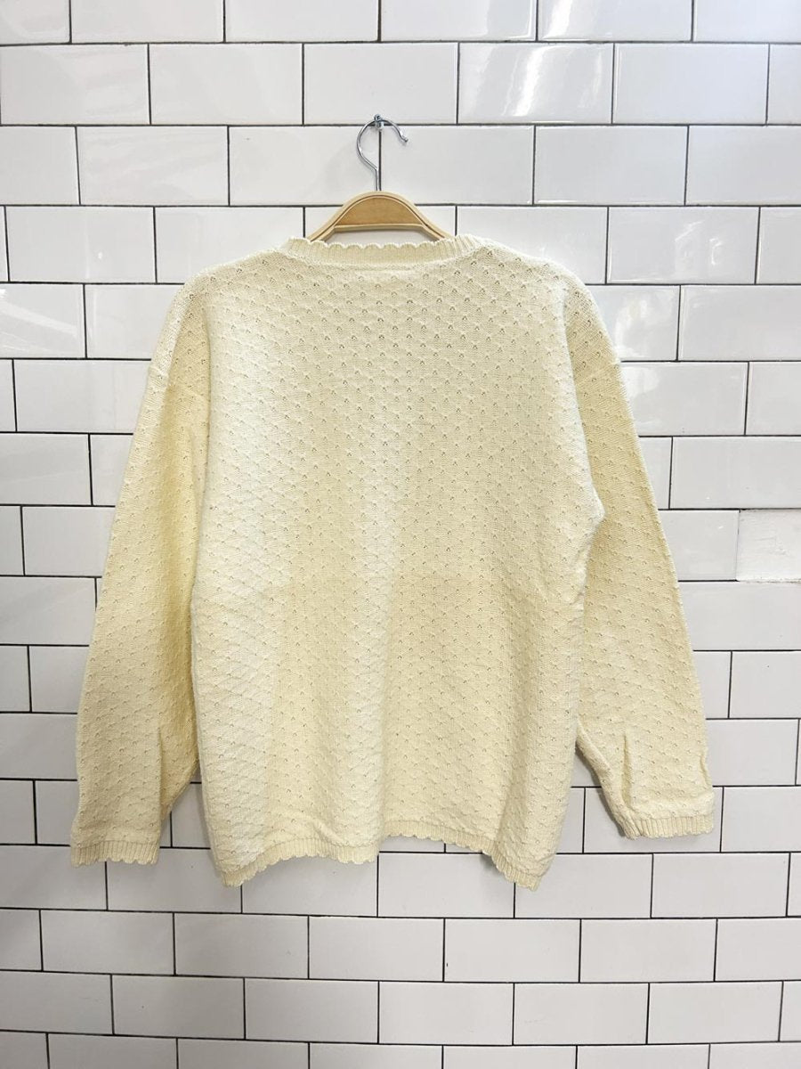 vintage 00s northern traditions floral embroidered knit cardigan - good market thrift store