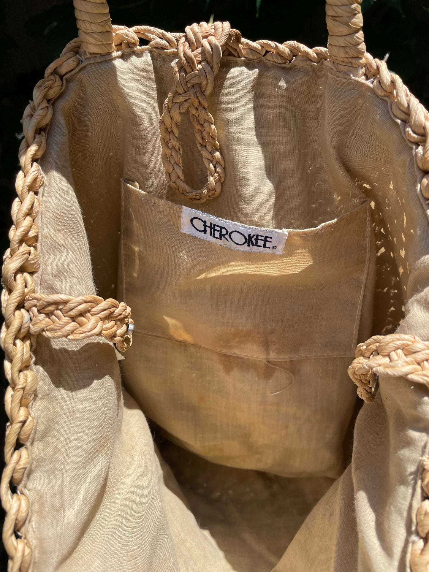 vintage 00s cherokee straw shoulder bag