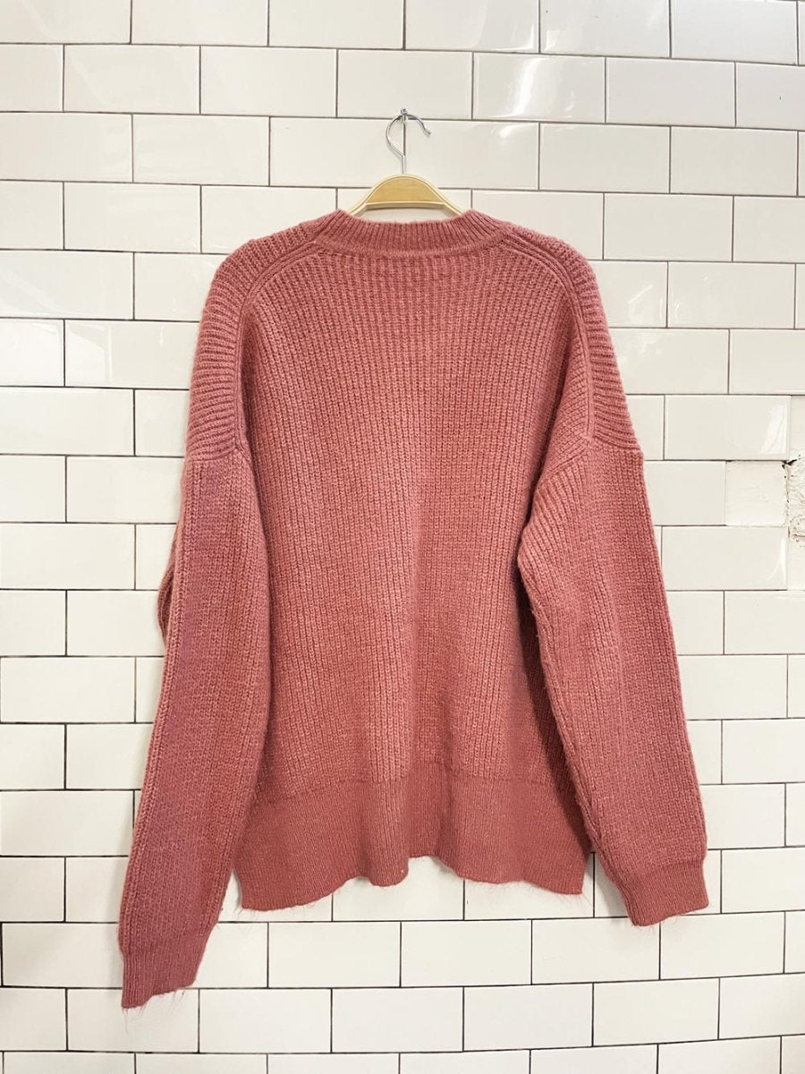 zara loose - fit rose knit sweater - good market thrift store