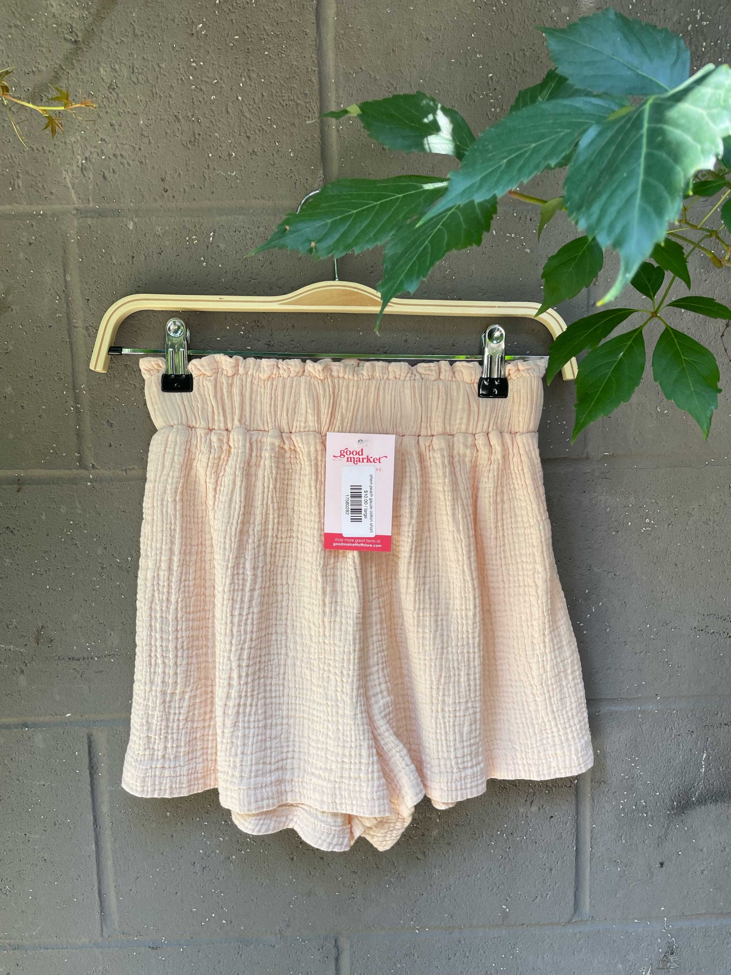 shein peach gauze cotton shorts