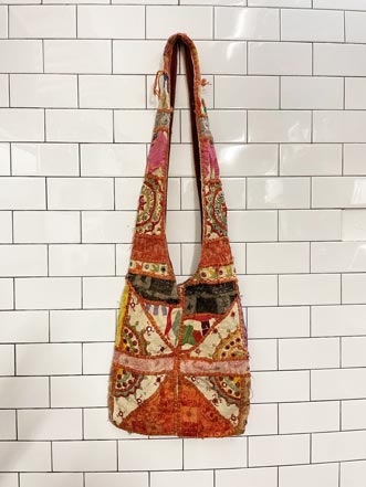 vintage boho kantha crossbody bag - good market thrift store