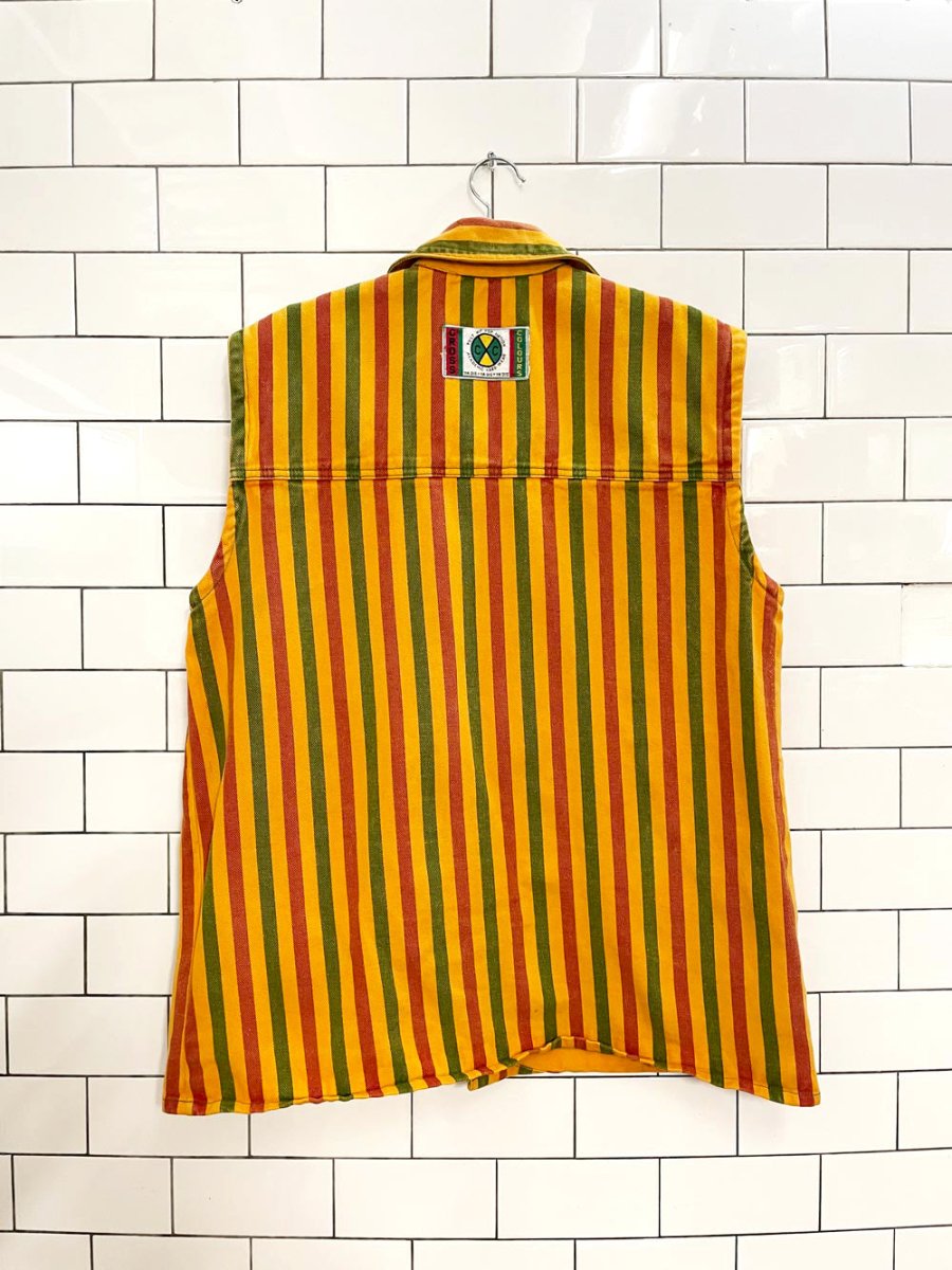 vintage 90s cross colours denim sleeveless shirt - good market thrift store