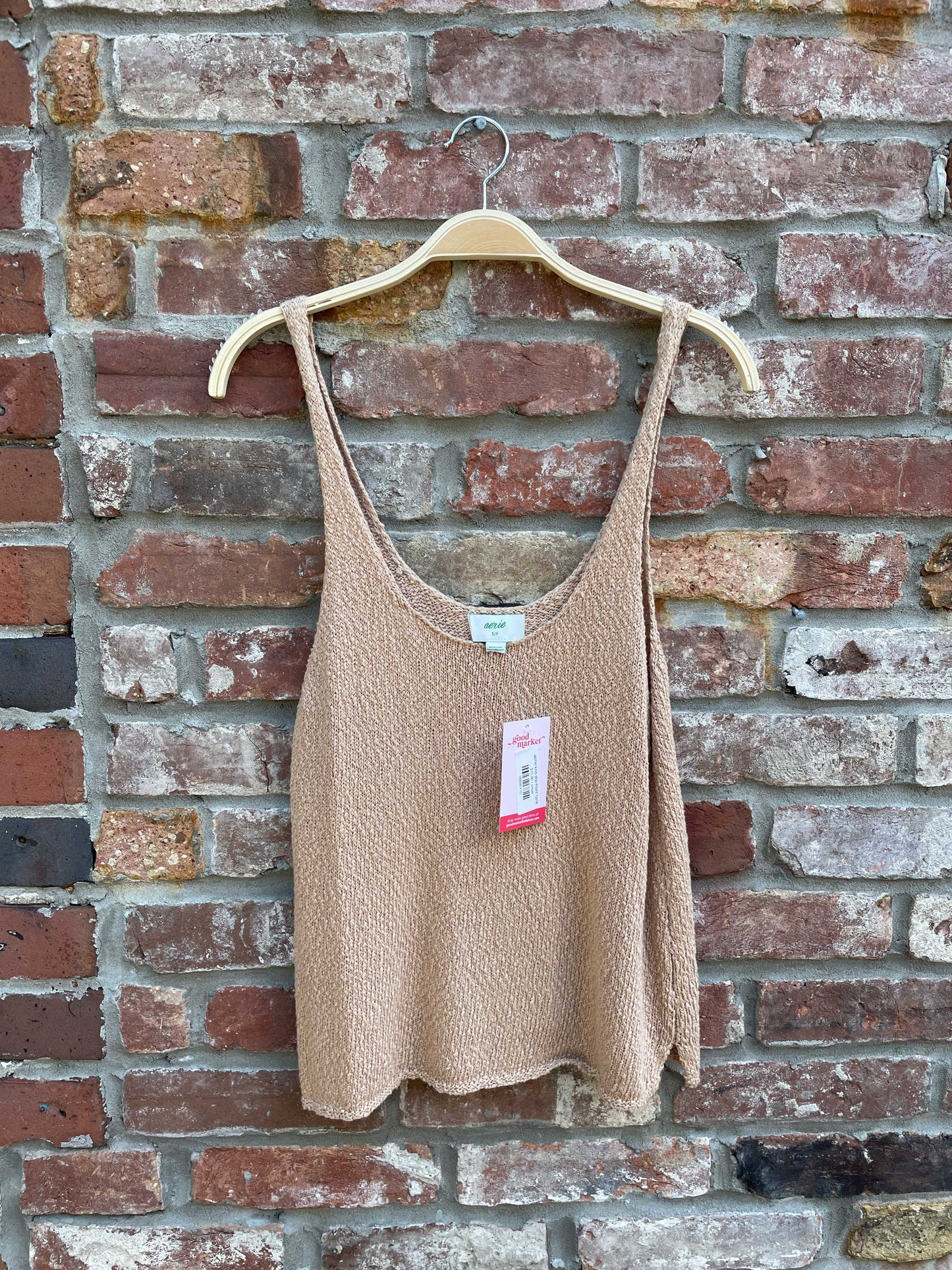 aerie knit dip-front tank