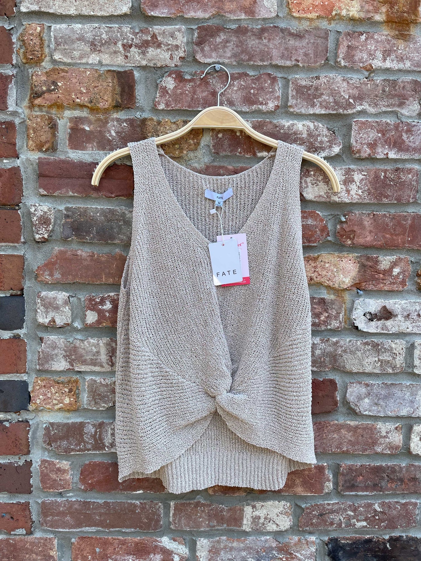 nwt fate front twist knit tank