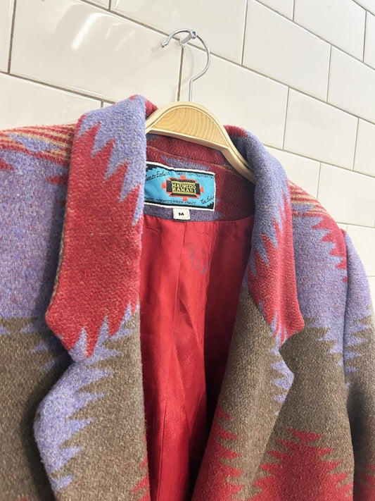 vintage 80s maurizio ramani wool - blend serape blanket jacket - good market thrift store