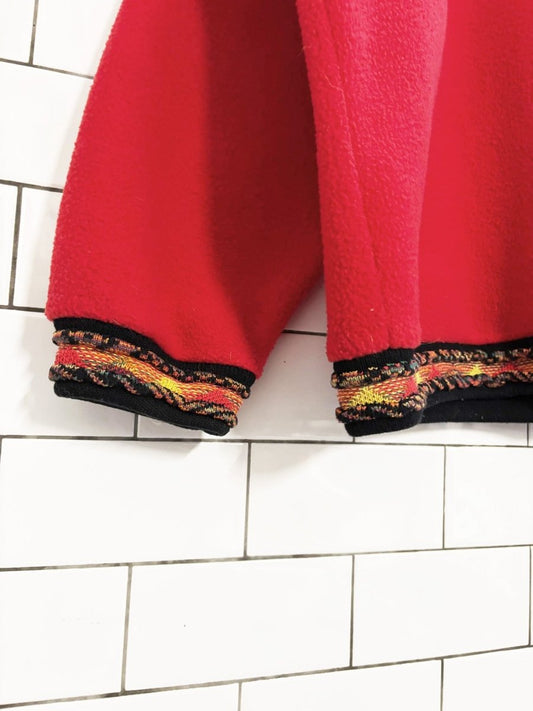 vintage 90s ATG 3d knit cuff fleece 1/4 zip sunflower pullover | all terrain gear - good market thrift store