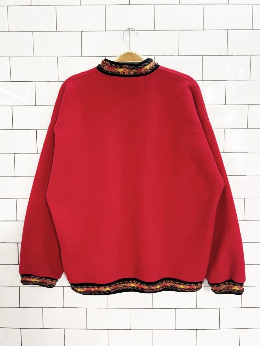 vintage 90s ATG 3d knit cuff fleece 1/4 zip sunflower pullover | all terrain gear - good market thrift store