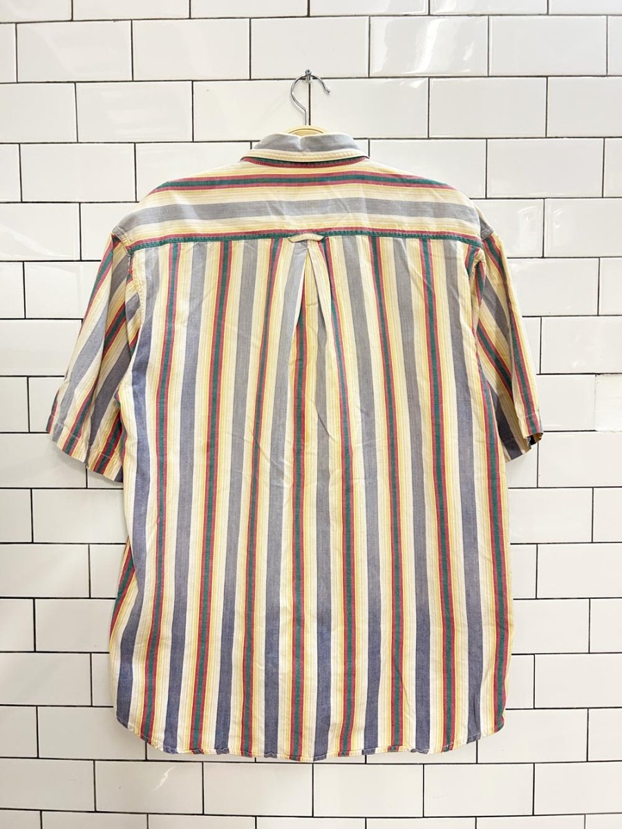 vintage 90s saratoga oversized striped cotton shirt - good market thrift store