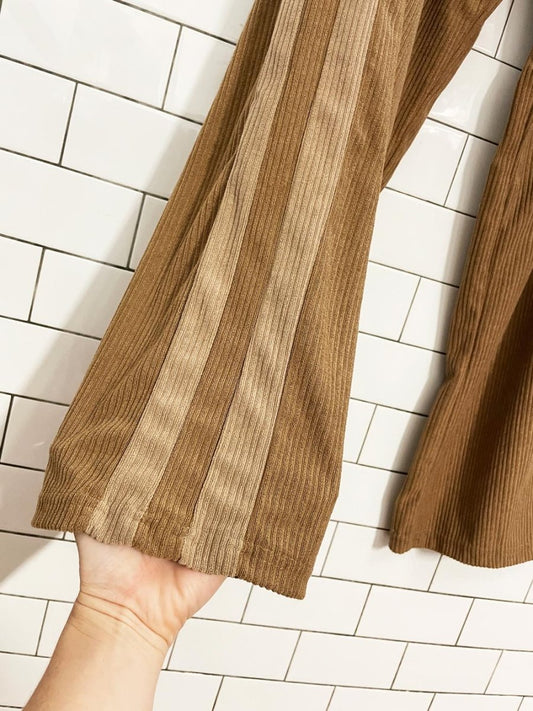 chunky soft cord double stripe wide leg track pant - good market thrift store