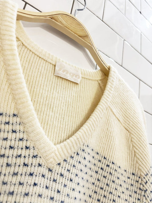 vintage 90s ingo wool blend v - neck sweater - good market thrift store