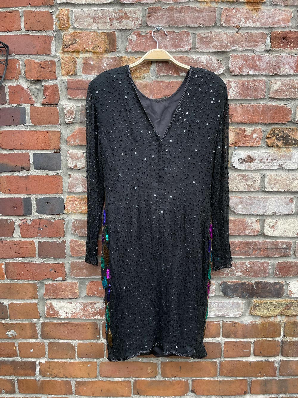 vintage lori anne beaded silk jazzy party dress