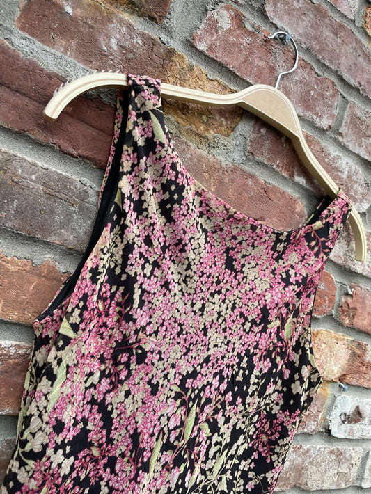 vintage 00s alyn paige crinkle floral dress