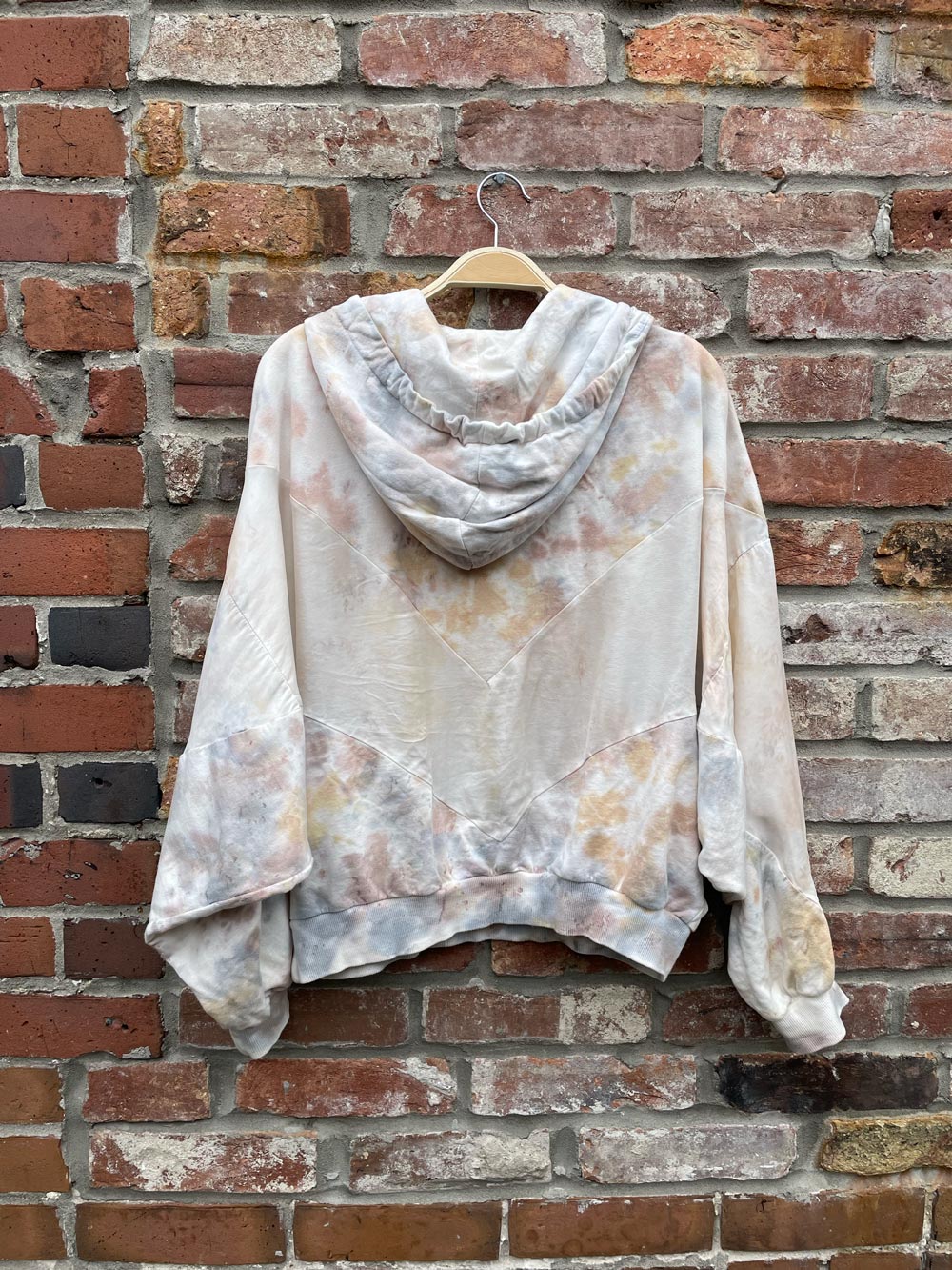 yfb silk chevron oversized 1/2 zip tie dye hoodie