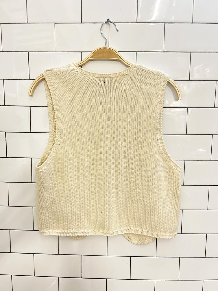 vintage 90s footlocker floral knit vest - good market thrift store