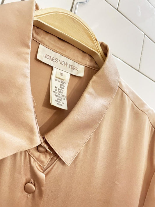 vintage 00s jones new york 100% silk blouse - good market thrift store