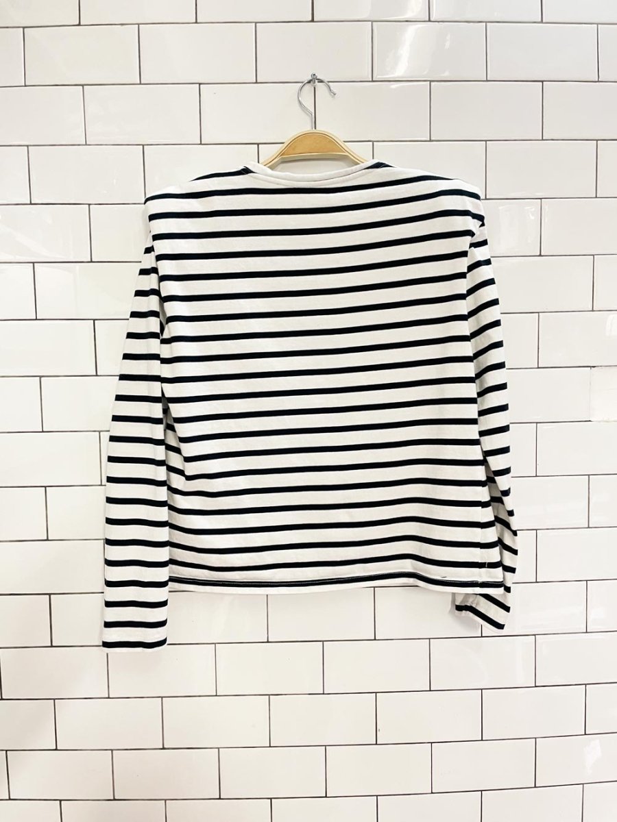 mango power shoulder stripe shirt - good market thrift store