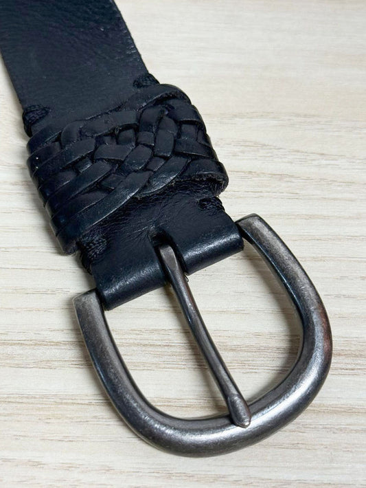 vintage danier leather braided buckle detail belt